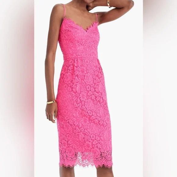 Crew Dresses Nwt J Crew Spaghettistrap Dress In Lace Size